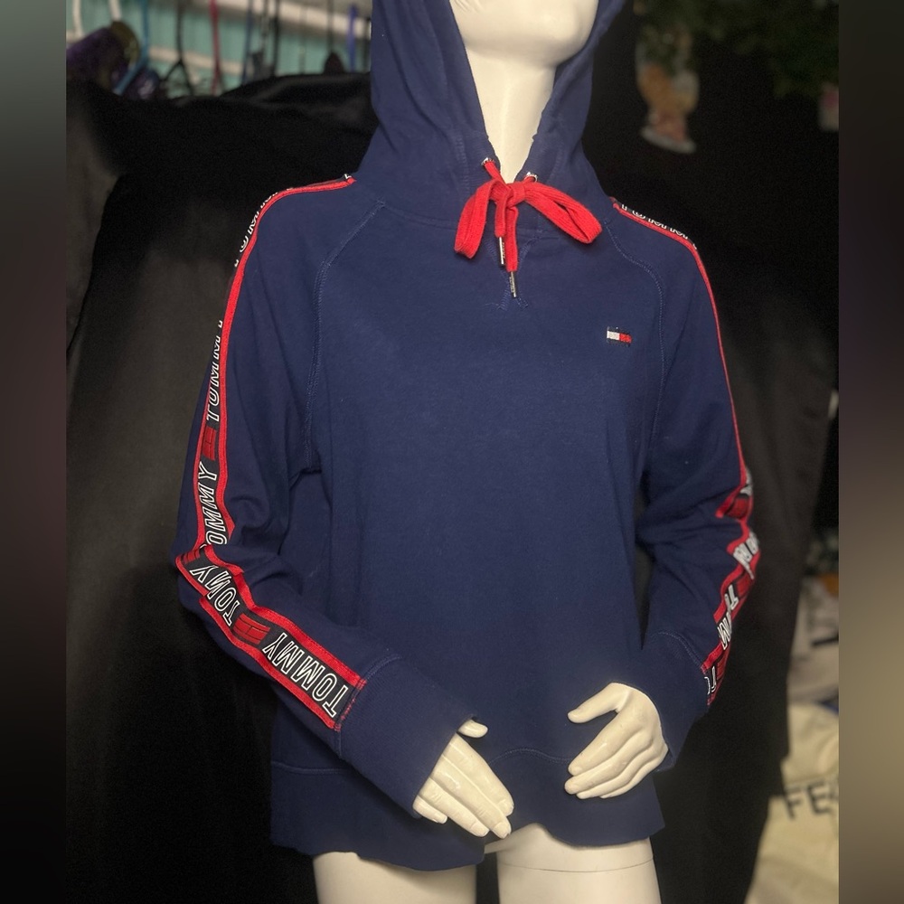 Tommy Hilfiger Women's Navy Hoodie with Red Details